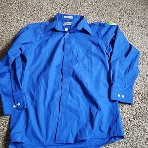 Mens van heusen sharp blue button down dress shirt